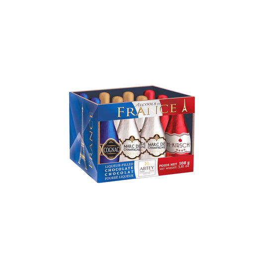 ABTEY FRENCH LIQUEUR FILLED DARK CHOCOLATE BOTTLES 108g