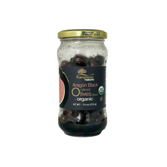 CAMPOMAR NATURE ORGANIC DRIED BLACK ARAGON OLIVES 350g