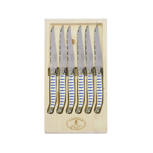 JEAN DUBOST LAGUIOLE 6 MARINIERE STEAK KNIVES