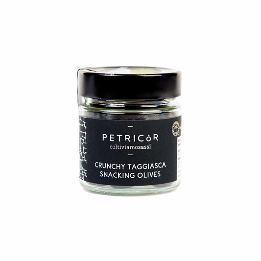 PETRICOR CRUNCHY TAGGIASCA SNACKING OLIVES 7oz